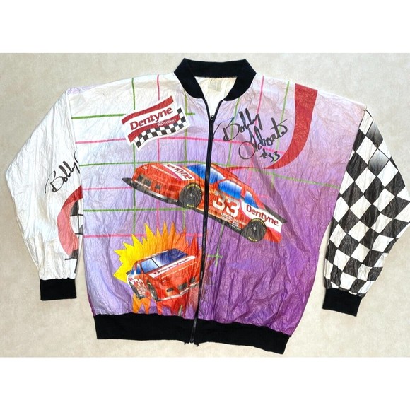Vintage Bobby Labonte #33 Tyvek Dentyne Nascar Racing Windbreaker Jacket XL USA - Picture 1 of 8